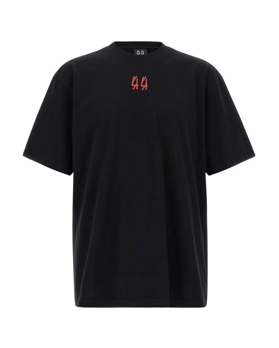 44 Label Group Black/Red Cotton Crew Neck T-Shirt