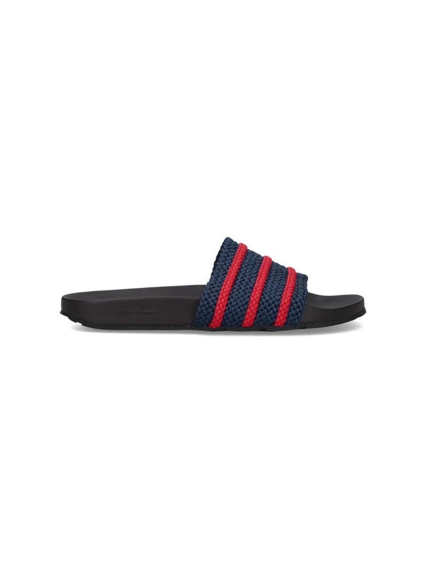 Adidas X Wales Bonner "Adilette" Slides, In Blue Fabric, Dark Tone
