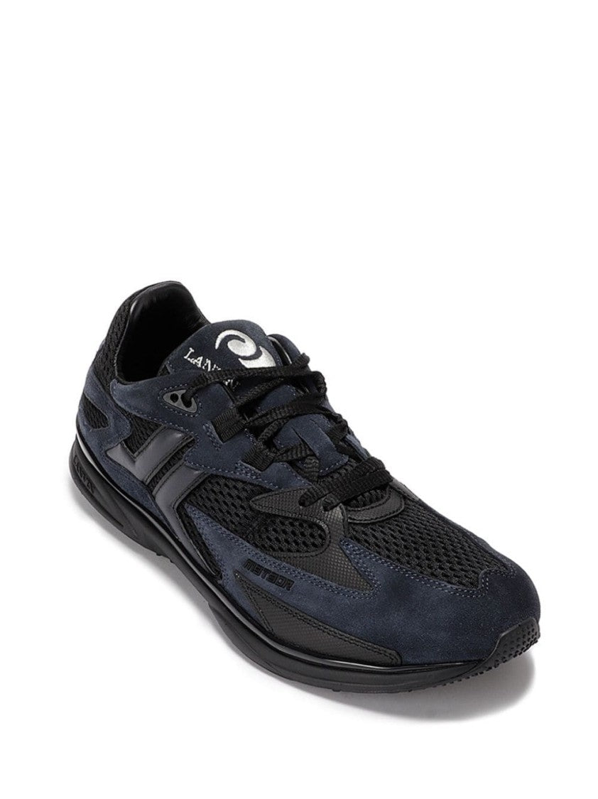 Lanvin Panelled Design Suede And Mesh Sneakers