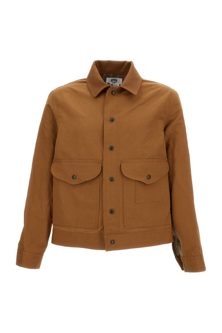Junya Watanabe Brown Checkered Tweed Panel Wool Jacket