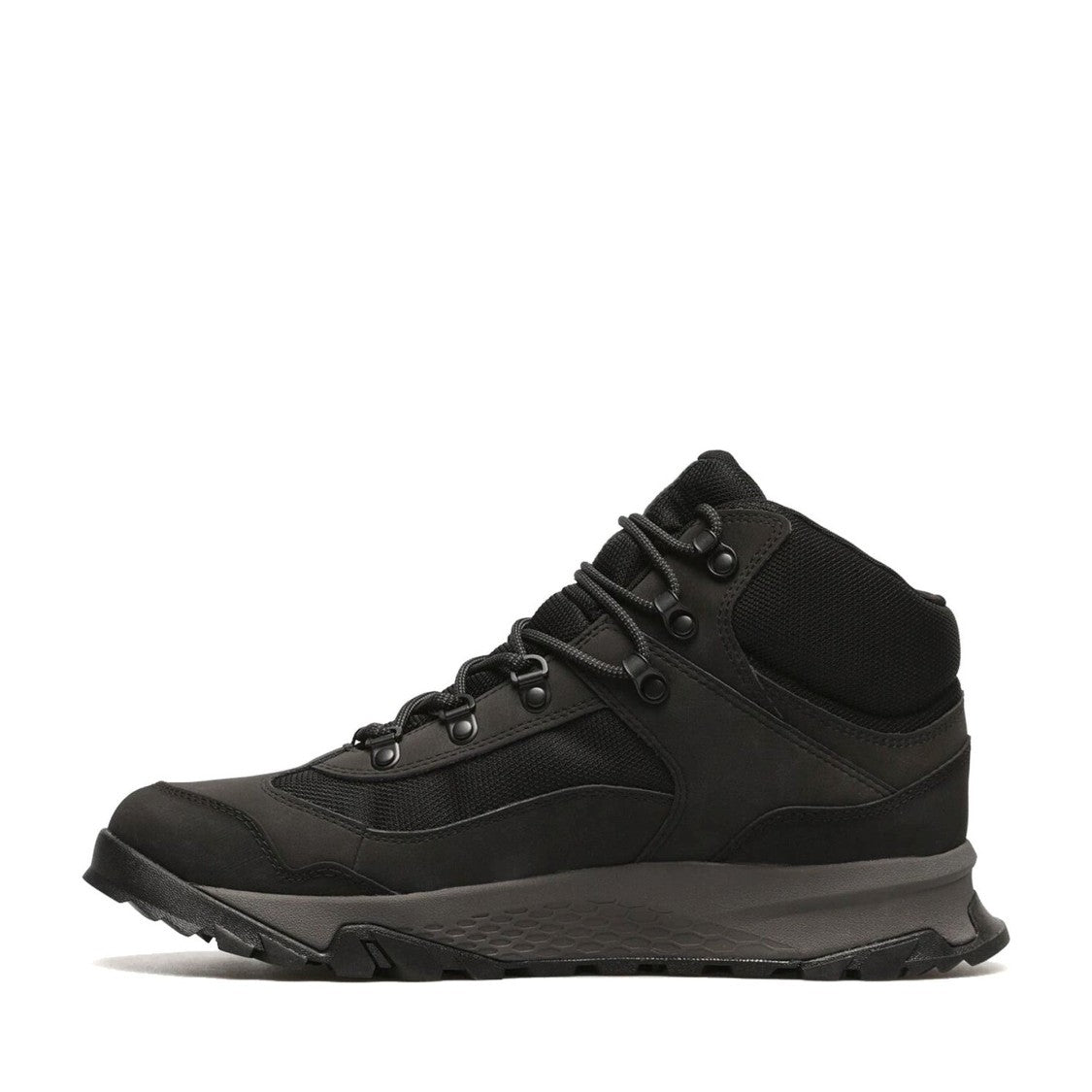 Timberland Lincoln Black Rugged Padded Collar Lace-Up Leather Boots