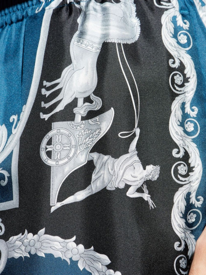 Versace Baroque-Printed Silk-Nylon Shorts With Elastic Waistband