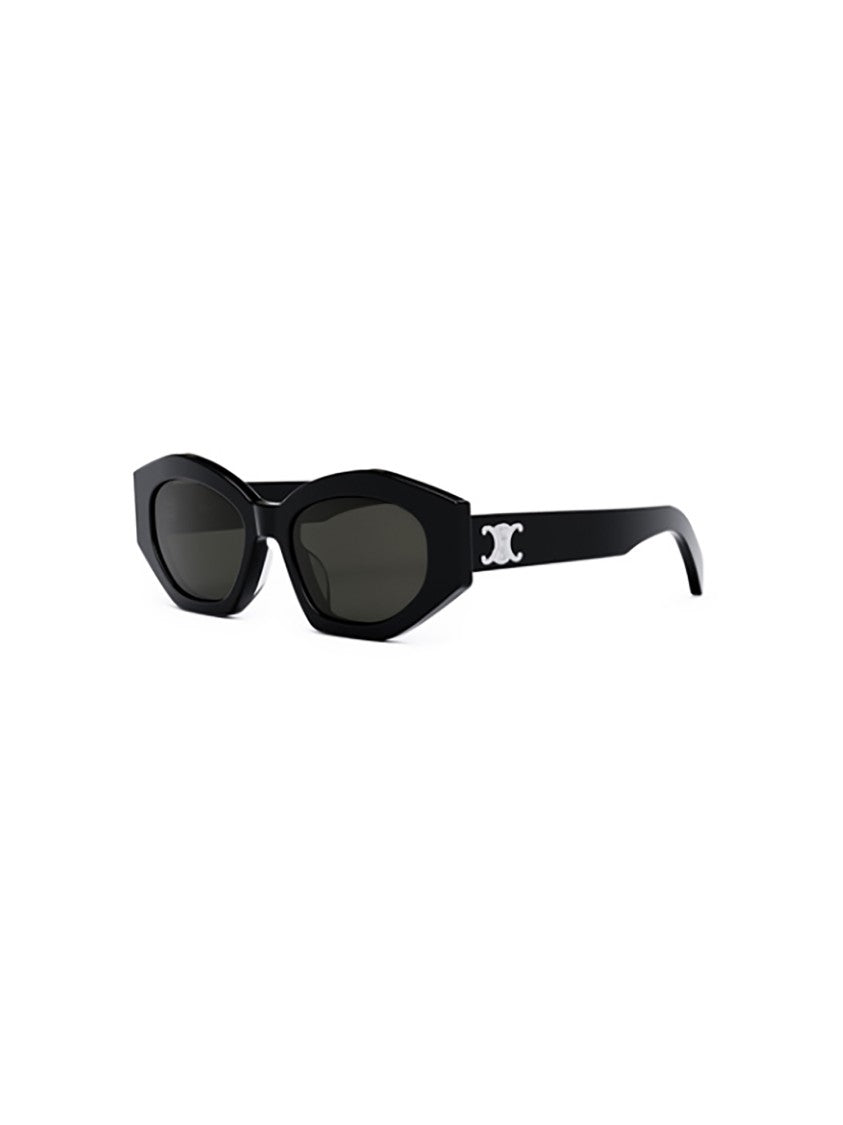 Celine Hexagonal Black Sunglasses With Angular Design