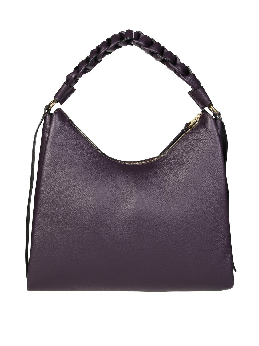 Coccinelle Braided Handle Handbag In Soft Double-Grain Leather