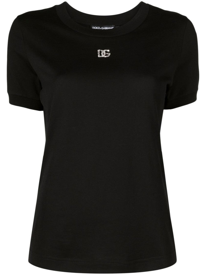 Dolce & Gabbana Black Fitted Cotton T-Shirt