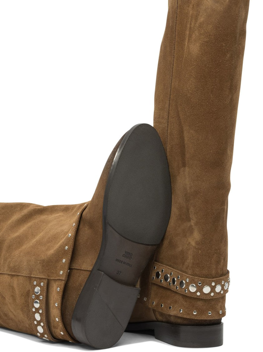 Strategia Brown Ankle Boots With Slouchy Shaft