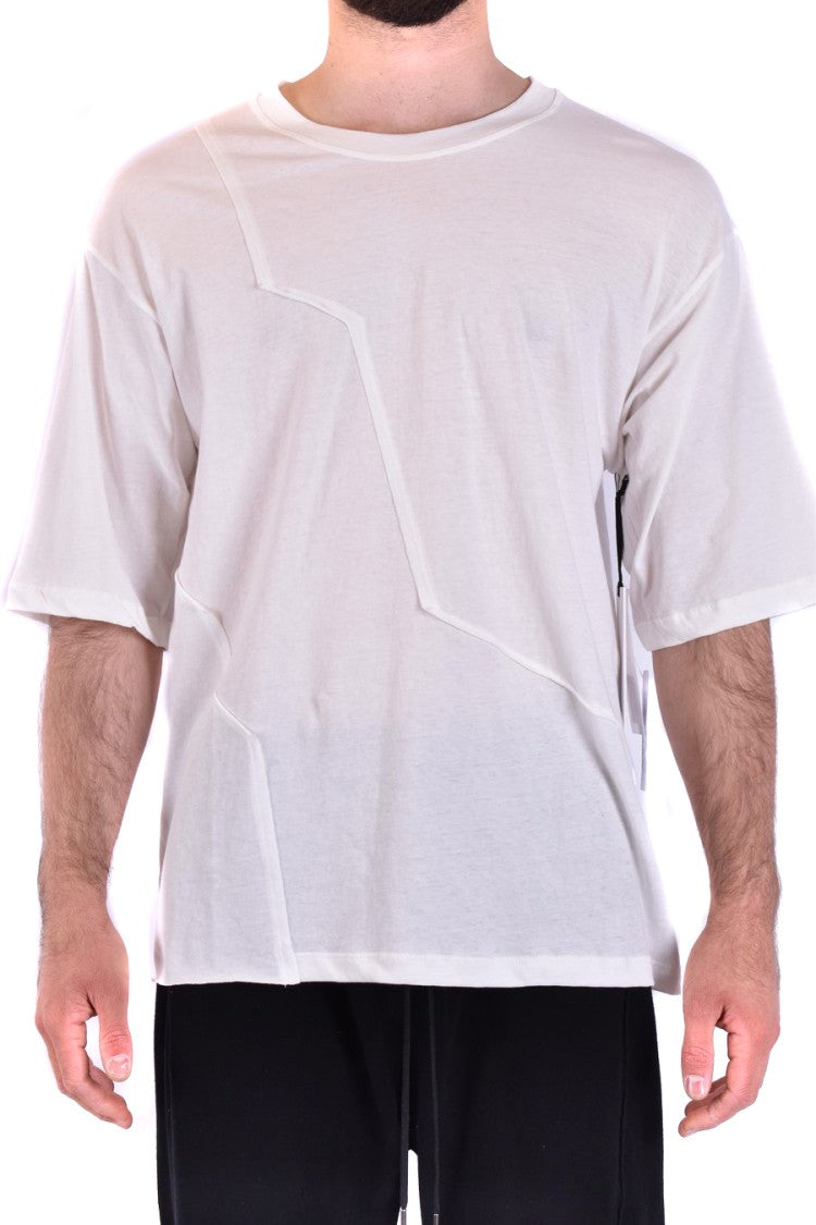 Isabel Benenato Irregular Seam White Cotton T-Shirt