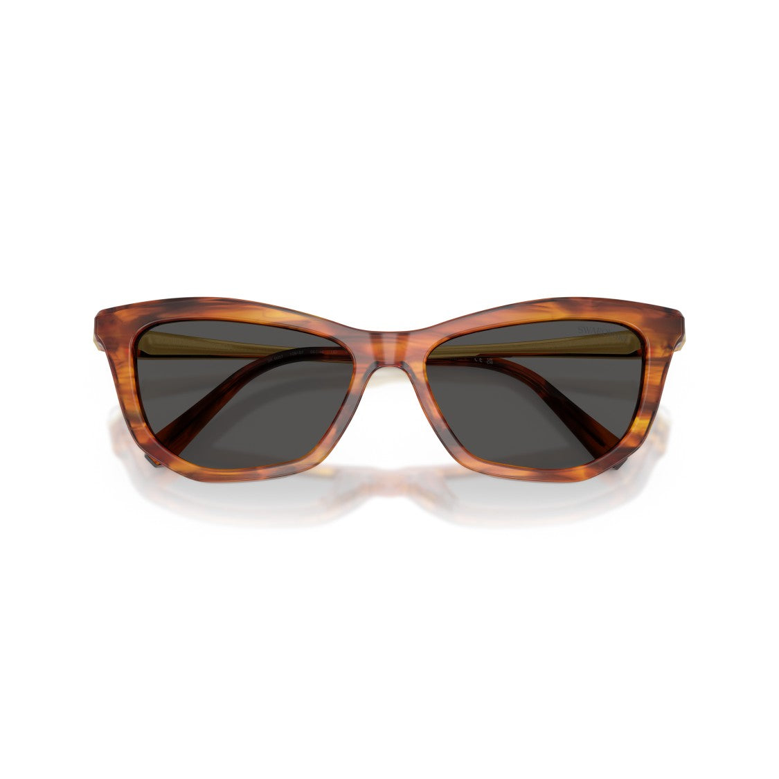 Swarovski 0Sk6057 Rectangular Tortoiseshell Acetate Sunglasses With Gold-Tone Temples