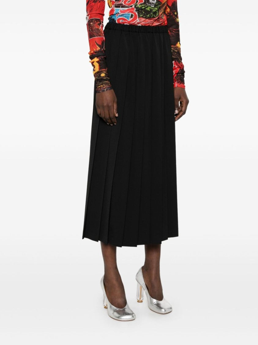 Junya Watanabe Pleated Midi Skirt With Flared Design