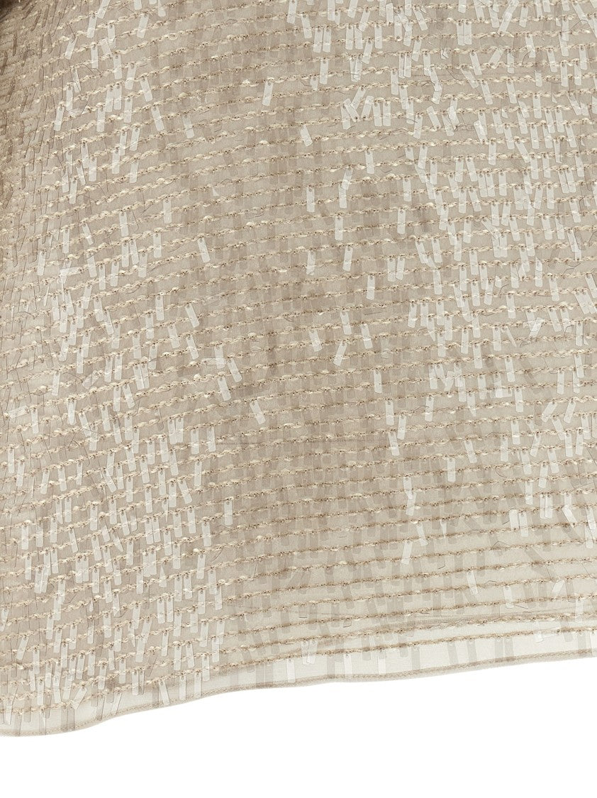Brunello Cucinelli 'Dazzling Cascade Embroidery' Silk Sequin T-Shirt