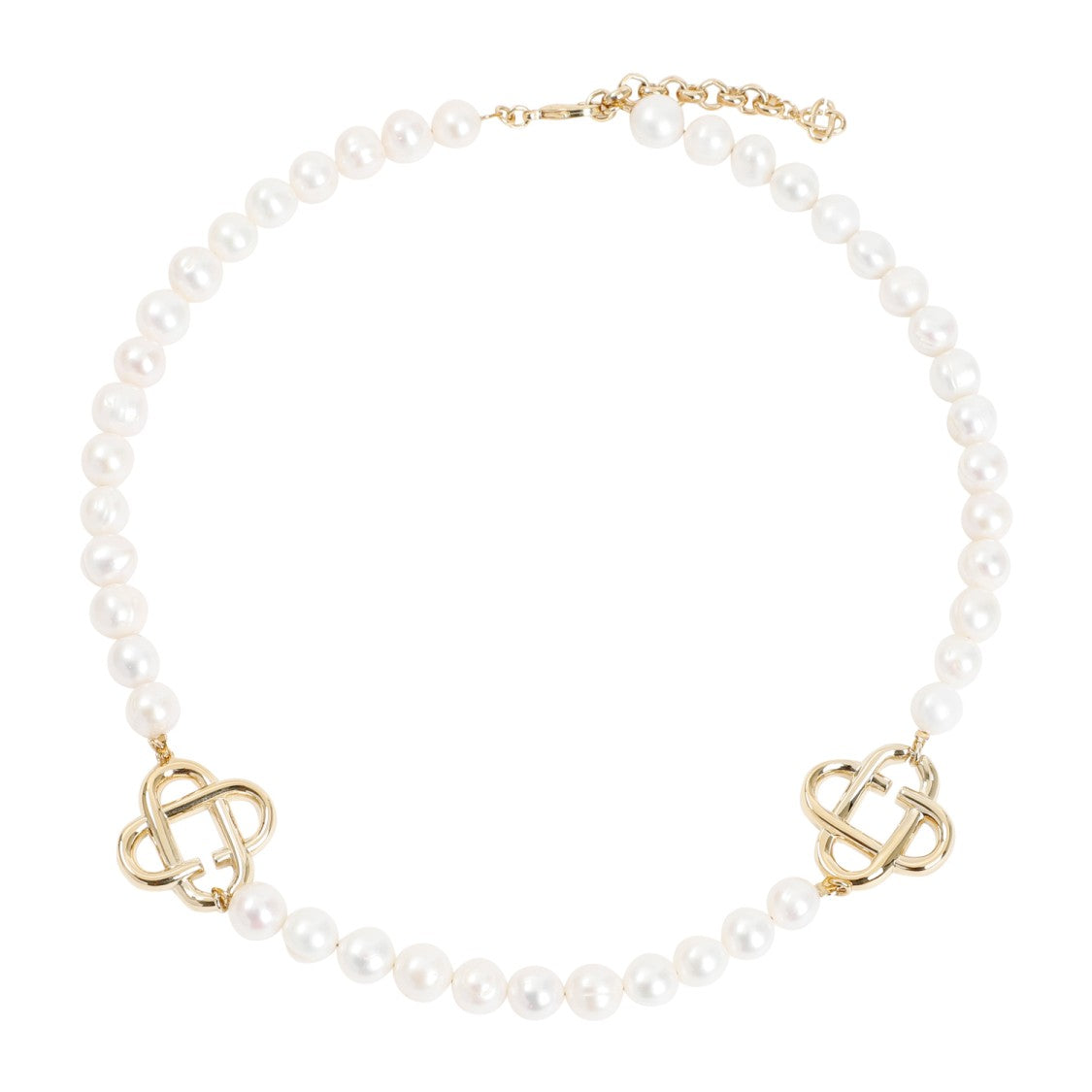 Casablanca Pearl Logo Necklace