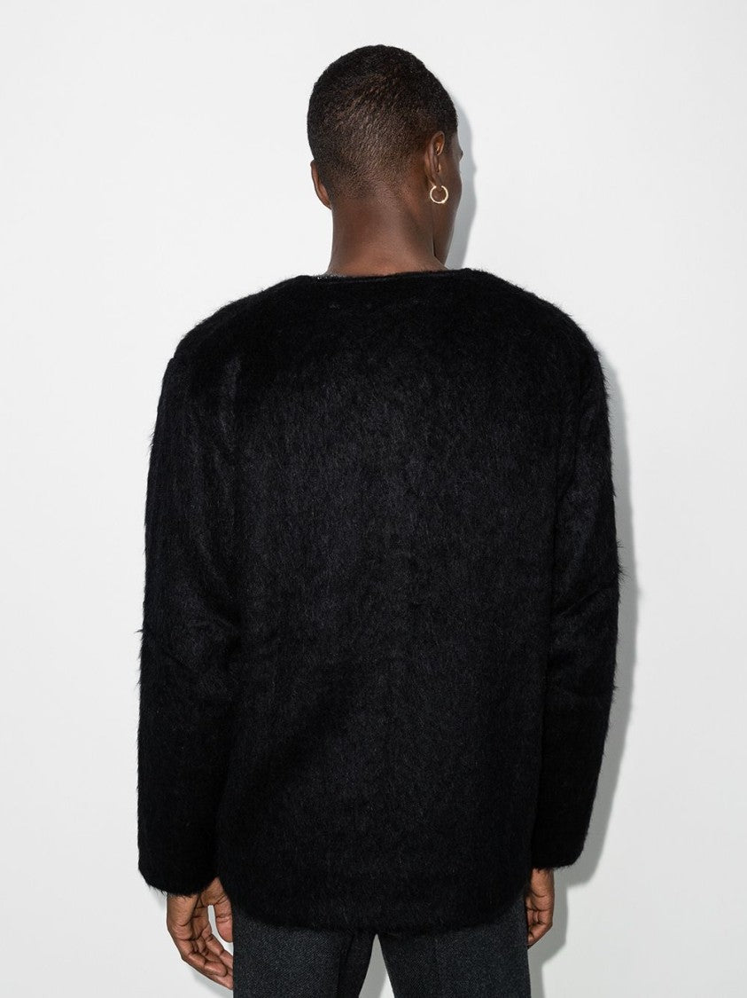 Our Legacy Black Plush Fuzzy V-Neck Cardigan
