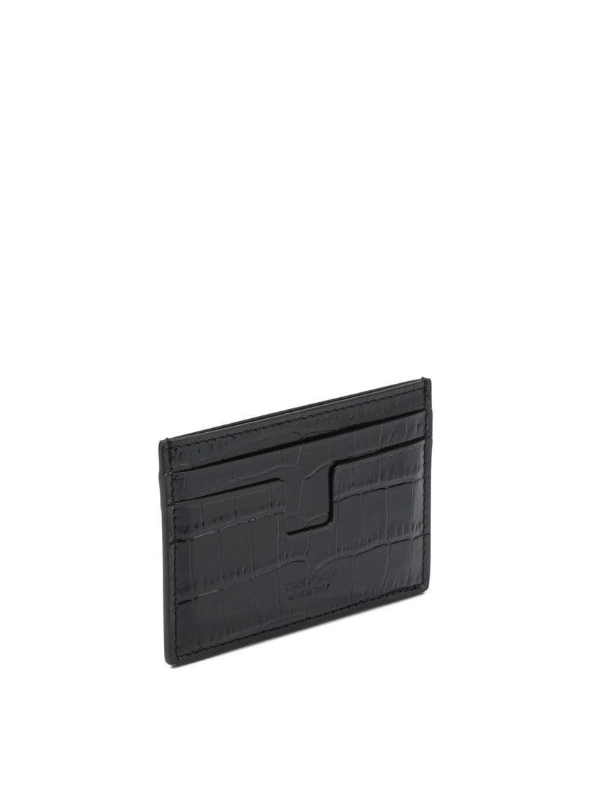 Tom Ford Crocodile-Effect Leather Card Holder