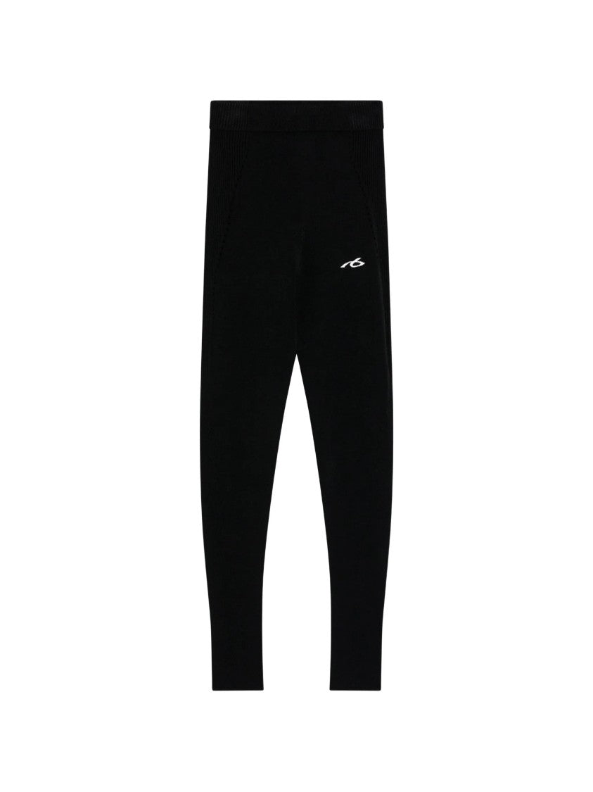 Balenciaga Fitted High-Waist Black Leggings With Subtle Logo Detail