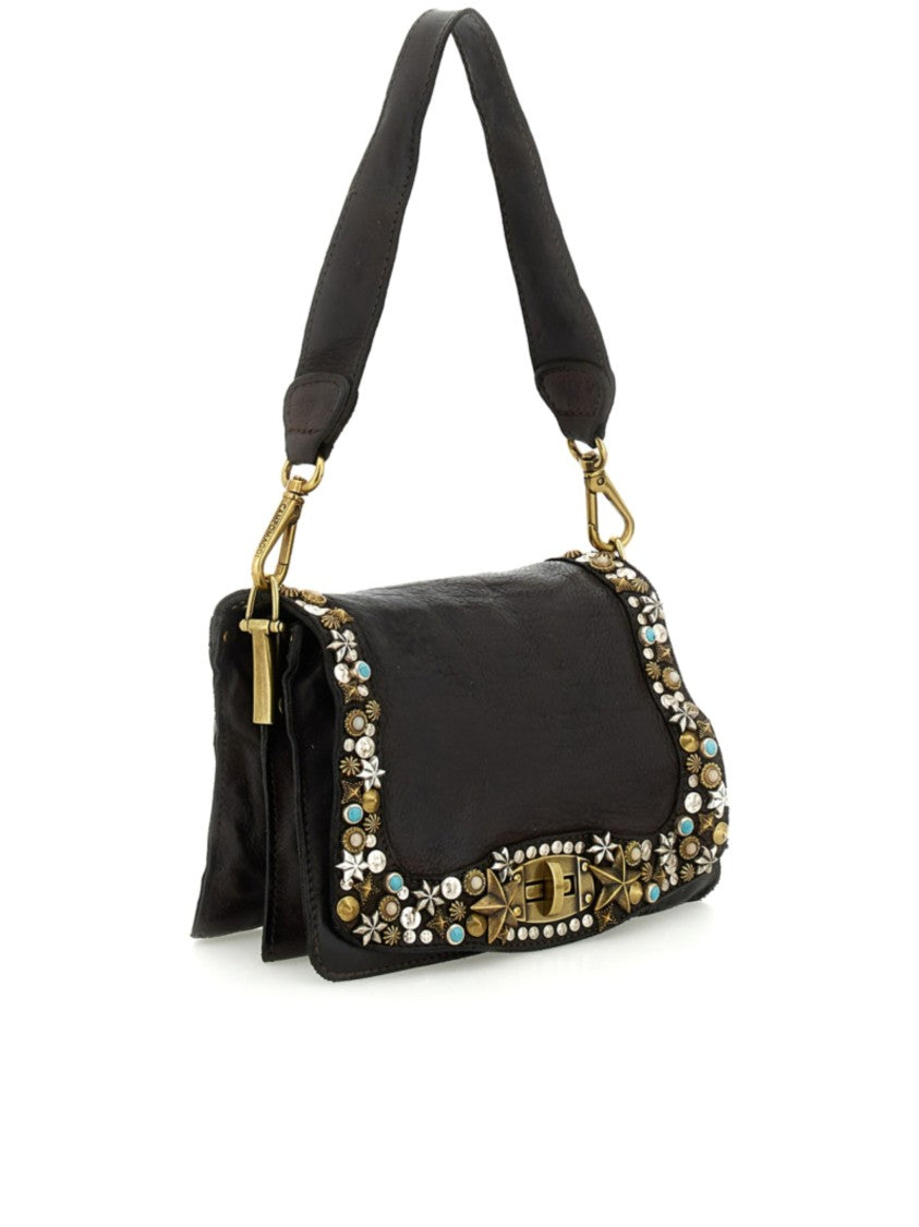 Campomaggi Embellished Rectangular Handbag With Gold-Tone Accents