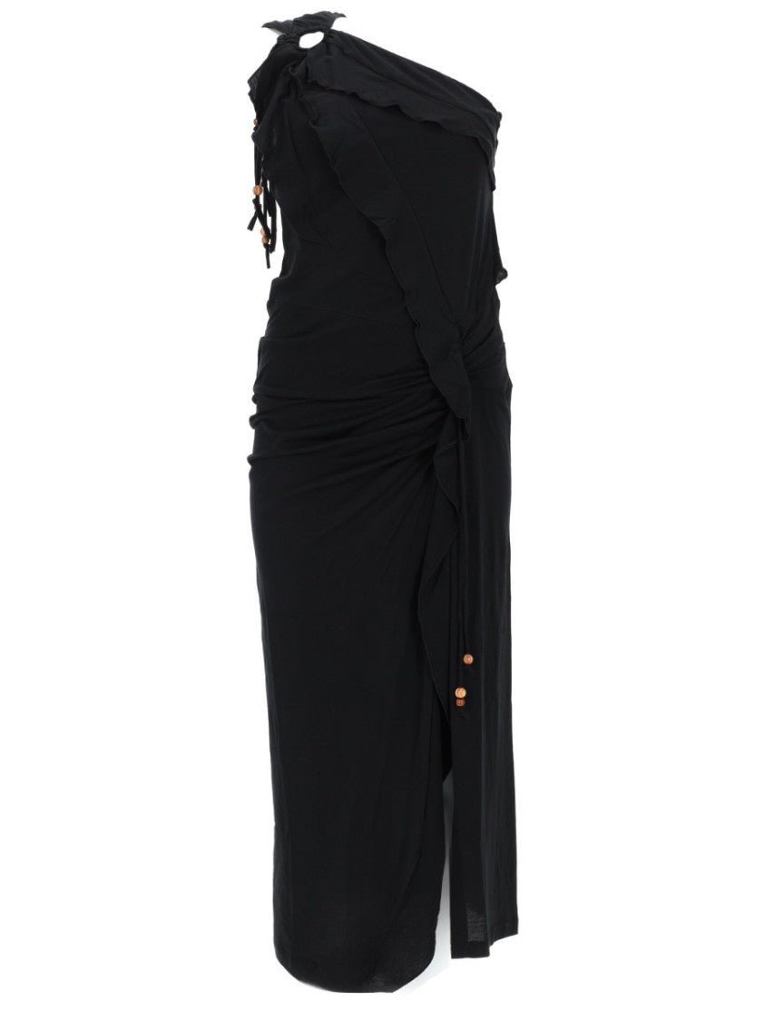 Isabel Marant Juliane Asymmetrical One-Shoulder Cotton Midi Dress