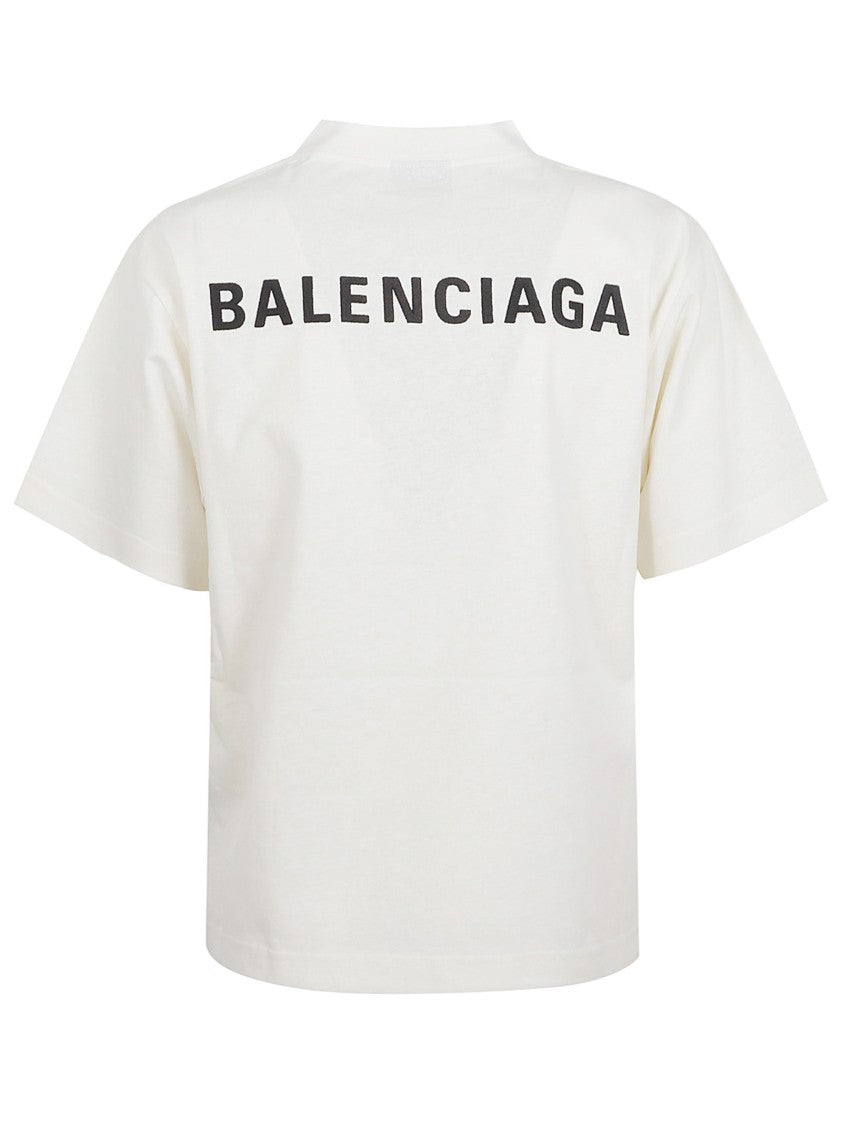 Balenciaga Embroidered Minimalist Jersey Top With Cropped Fit