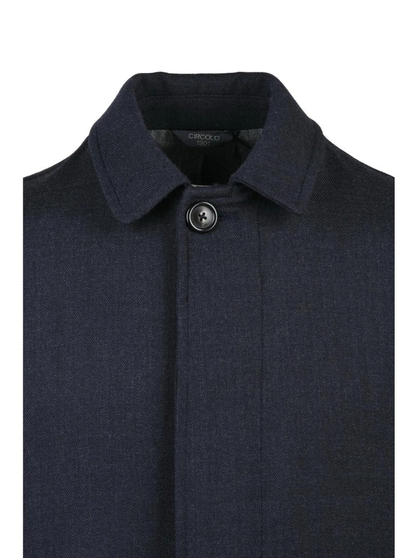 Circolo 1901 Navy Blue Virgin Wool Coat