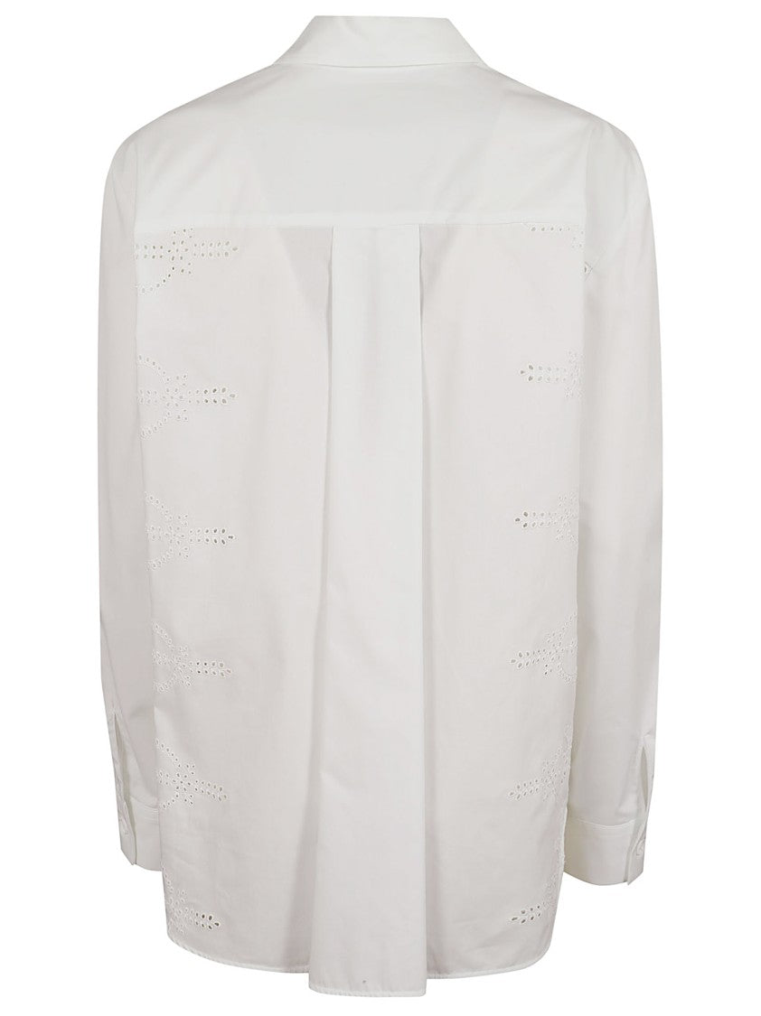 Parosh Sangallo Lace Openwork Shirt With Classic Collar