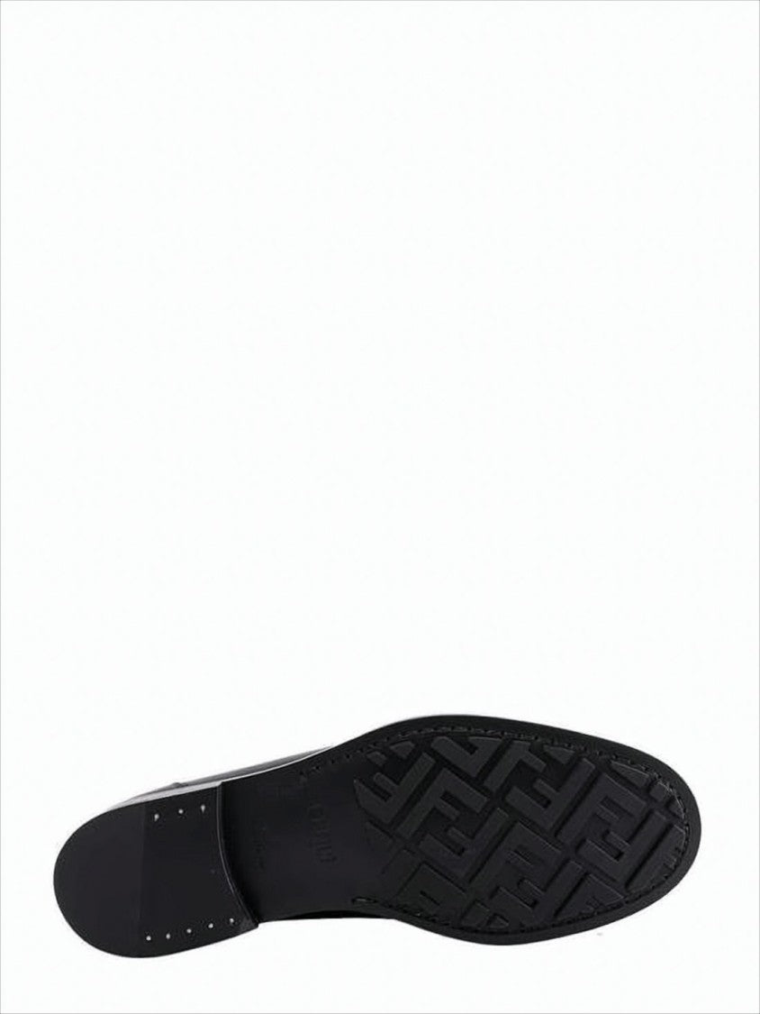 Fendi Geometric Pattern Loafer With Gold-Tone Detail