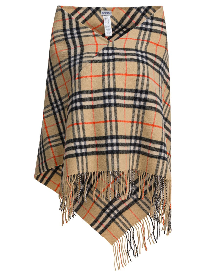 Burberry "Check" Wool And Cashmere Cape