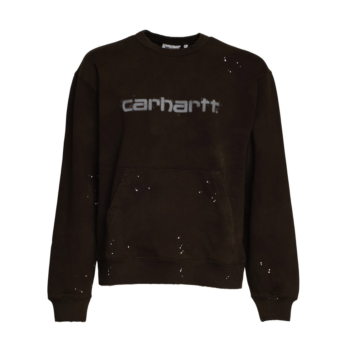 Carhartt Wip Distressed Black Cotton Sweatshirt With Relaxed Fit And Logo