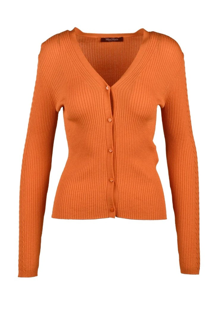 Max Mara Ribbed Cardigan - Orange