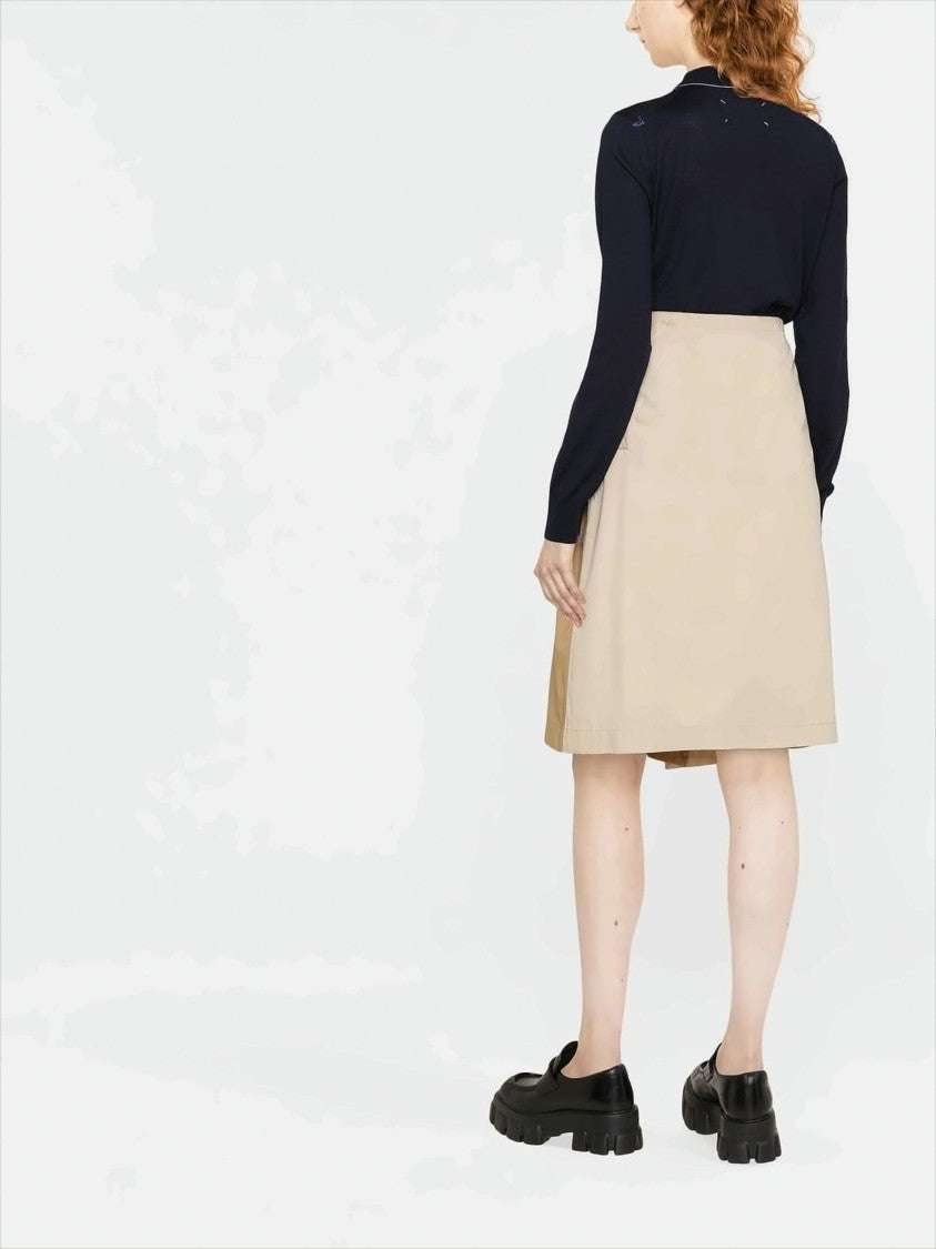 Maison Margiela Fitted Knit Top With High Neckline And Contrast Stitching