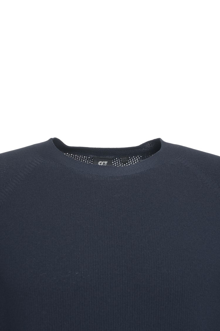 Alpha Tauri Timeless Round Neck Pullover With Ribbed Details