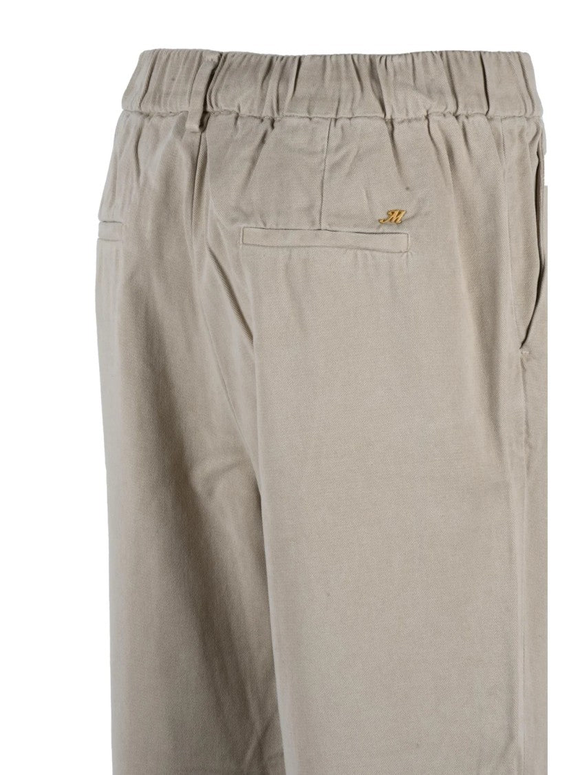 Mason's Wide-Leg Trousers With Elasticated Waist And Metallic Detail