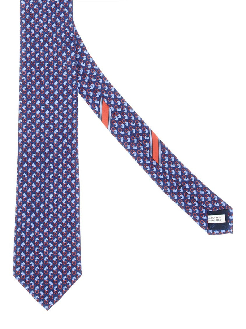 Ferragamo Feline Print Silk Tie With Vibrant Design