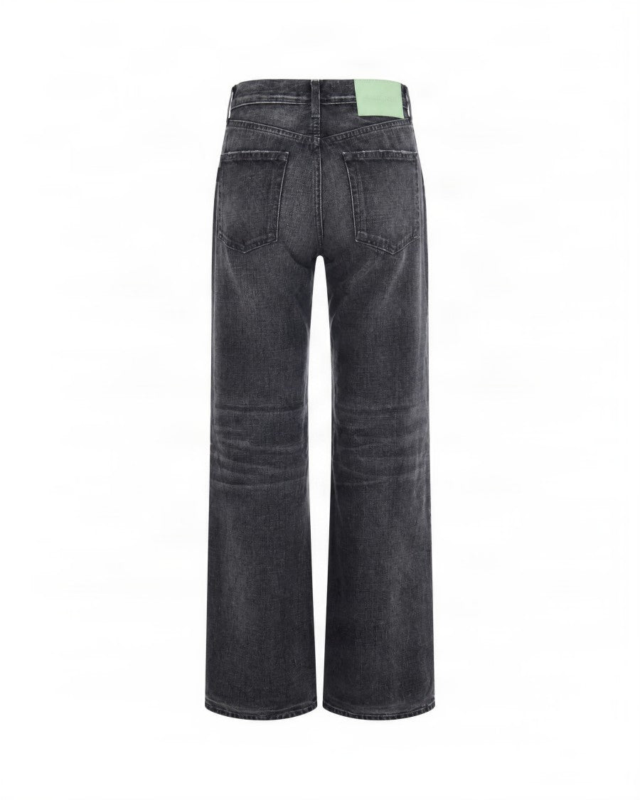 Haikure Dark Grey High-Waisted Wide-Leg Jeans