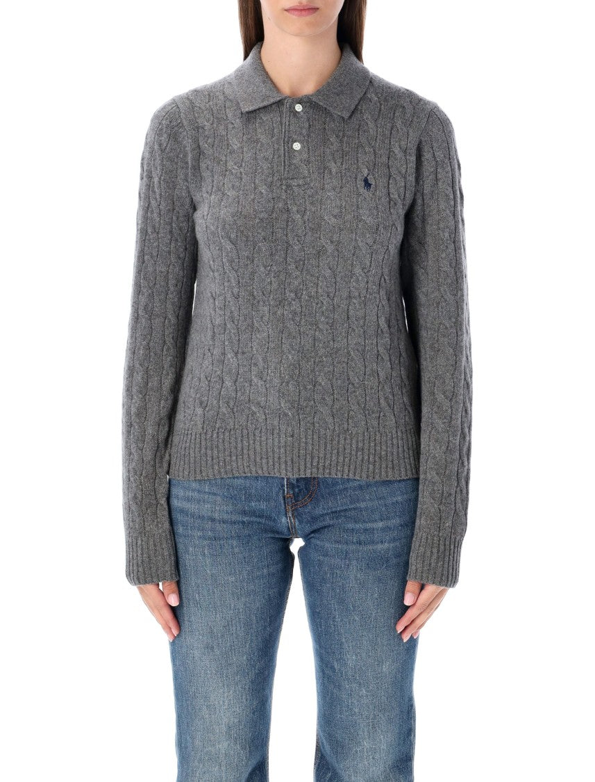 Polo Ralph Lauren Polo Cable-Knit Wool Cashmere Polo Sweater