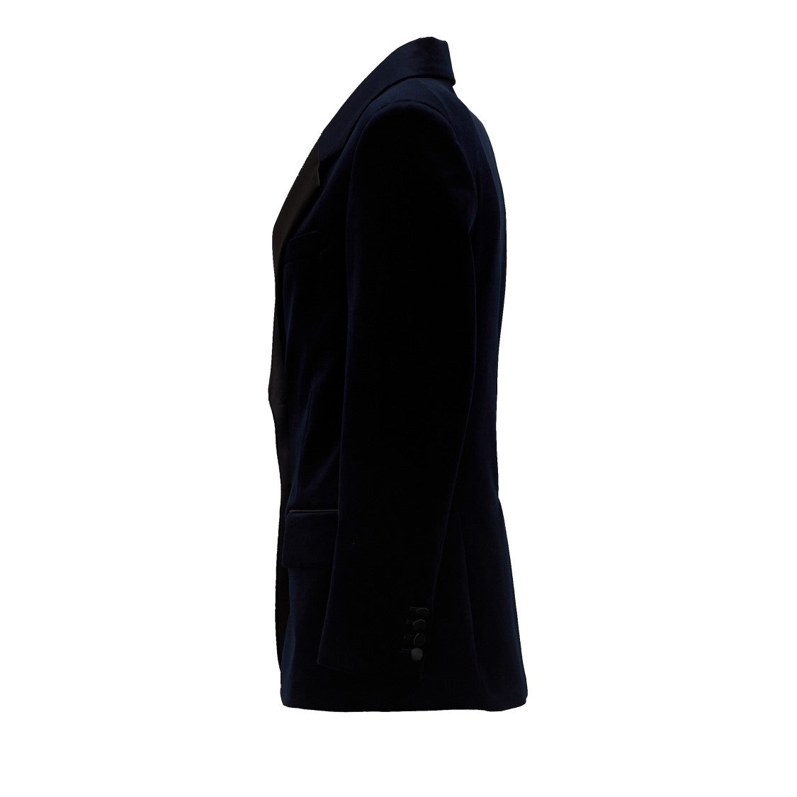 Victoria Beckham Single Breasted Satin Detail Velvet Jacket
