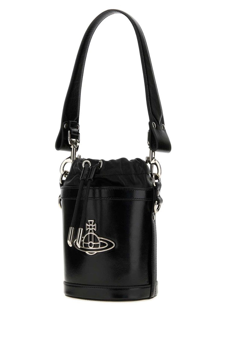 Vivienne Westwood Black Nappa Leather Small Kitty Bucket Bag