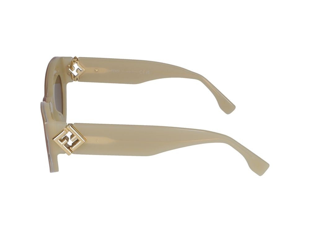 Maison Fendi Gold Cat-Eye Metal Sunglasses