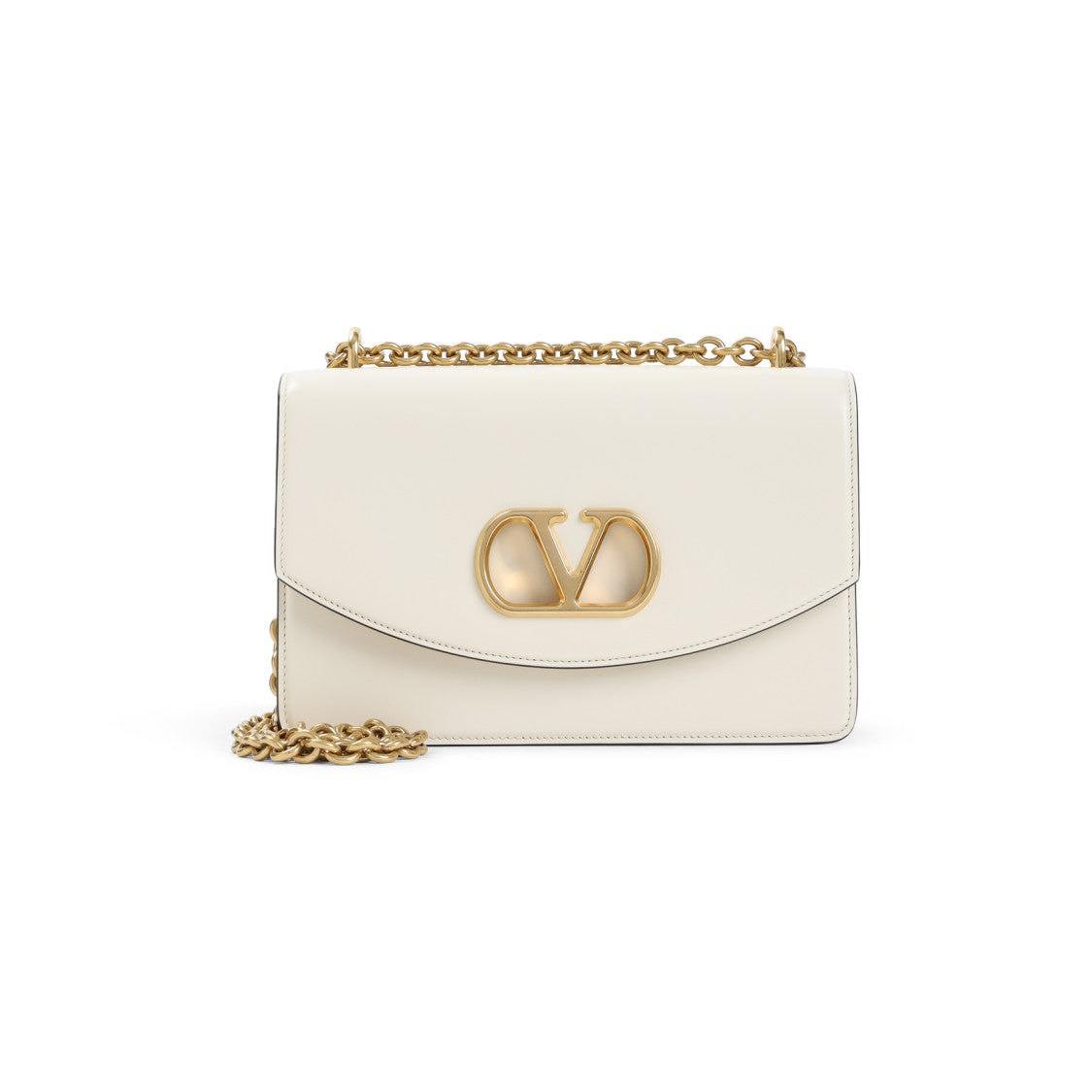 Valentino Garavani Vain Ivory Leather Shoulder Bag