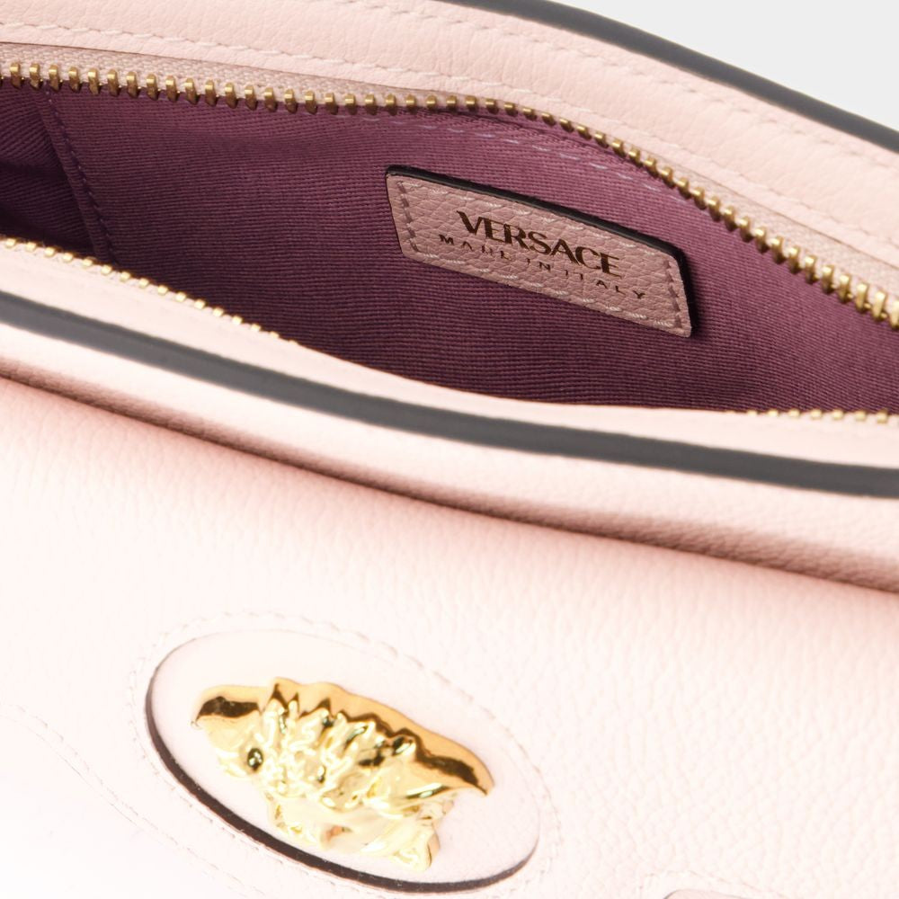 Versace Mini Vitello Shoulder Bag - Leather - Pink