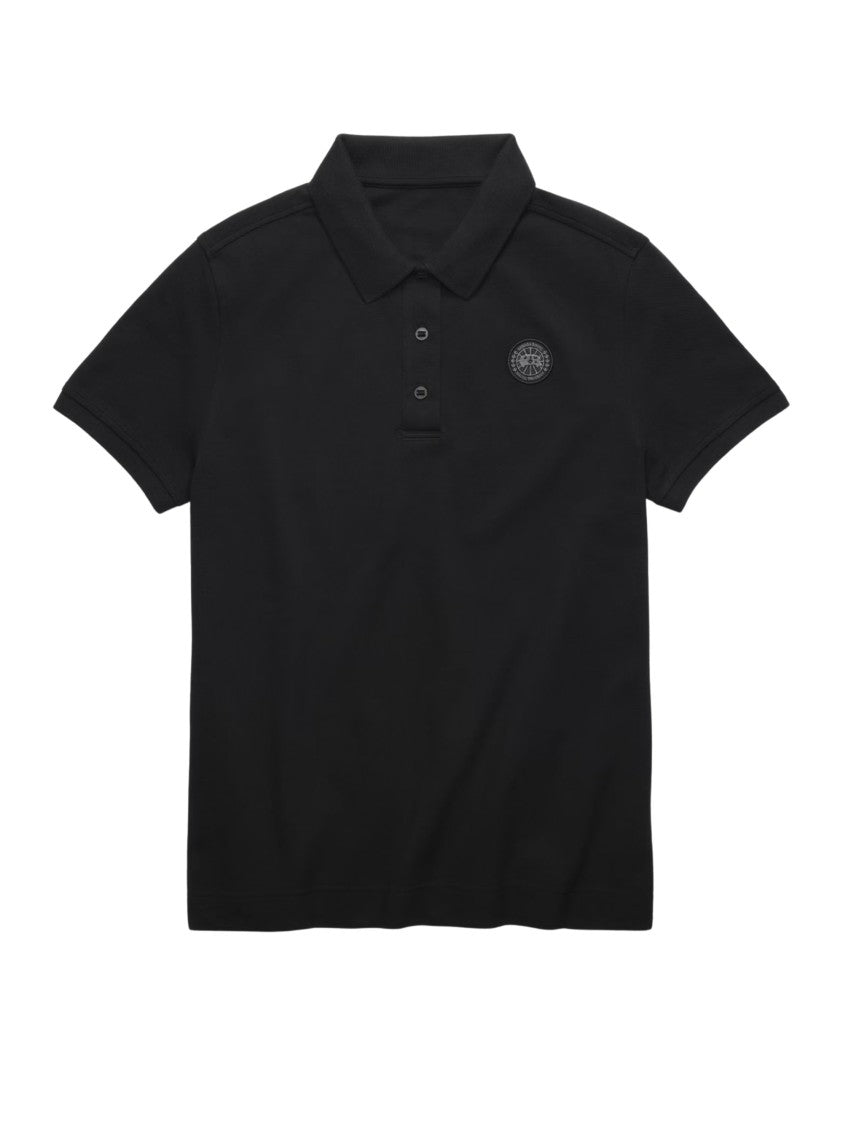 Canada Goose Black Almira Tonal Badge Polo Shirt