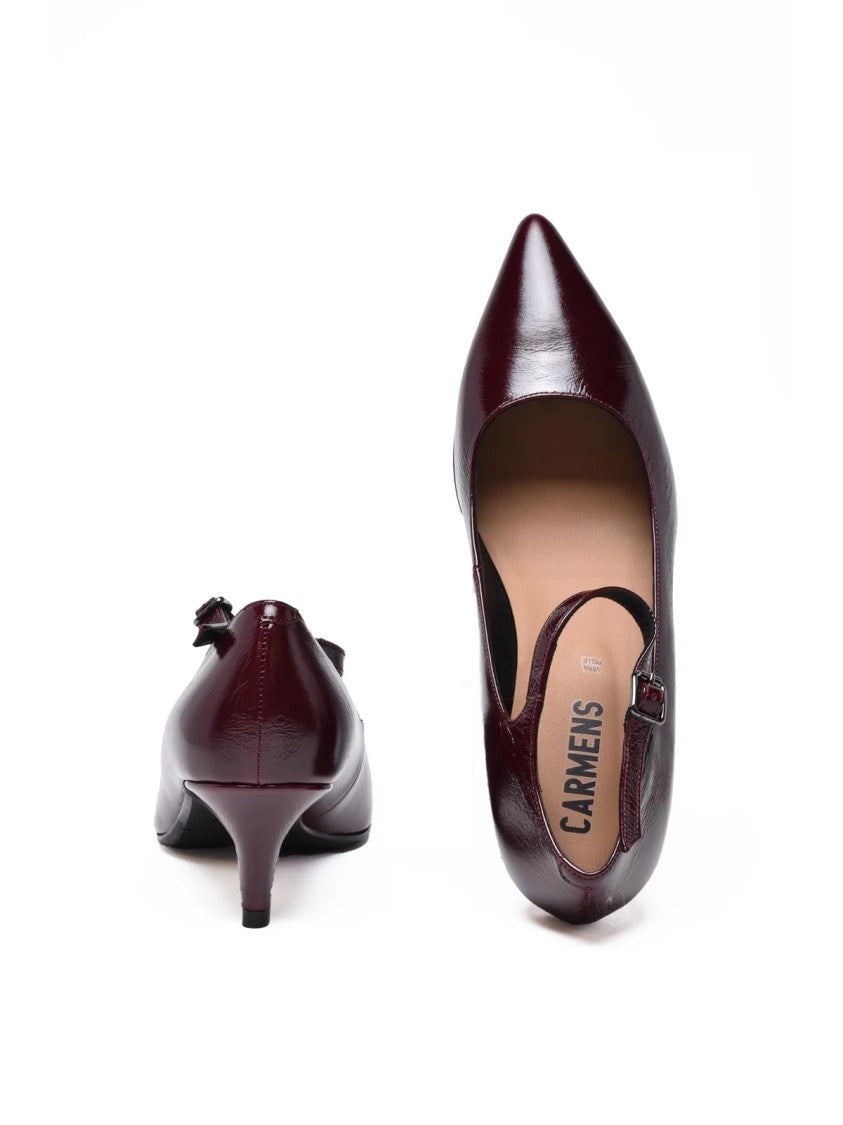 Carmens Red Leather Strappy Pumps