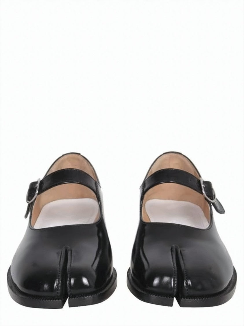 Maison Margiela Glossy Black Split-Toe Flats