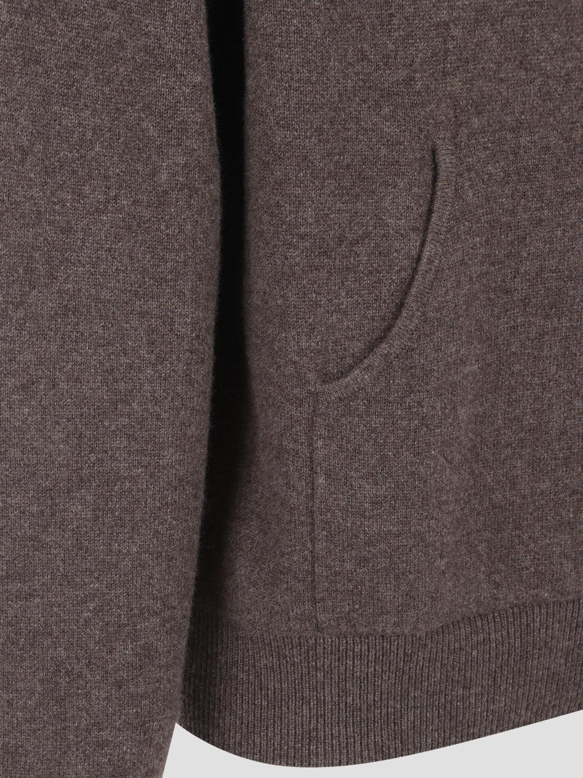 Acne Studios Cropped Knit Sweater With Hood