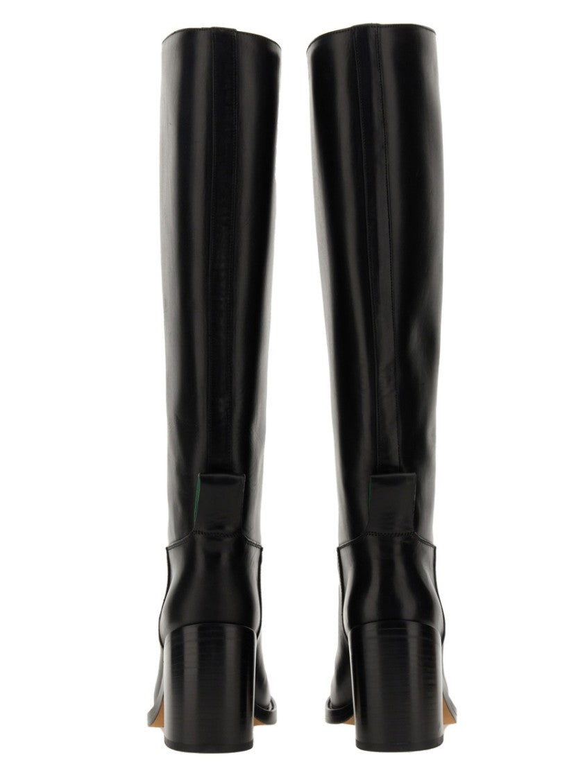 Bottega Veneta Brown Leather Boots With 9 Cm Heel