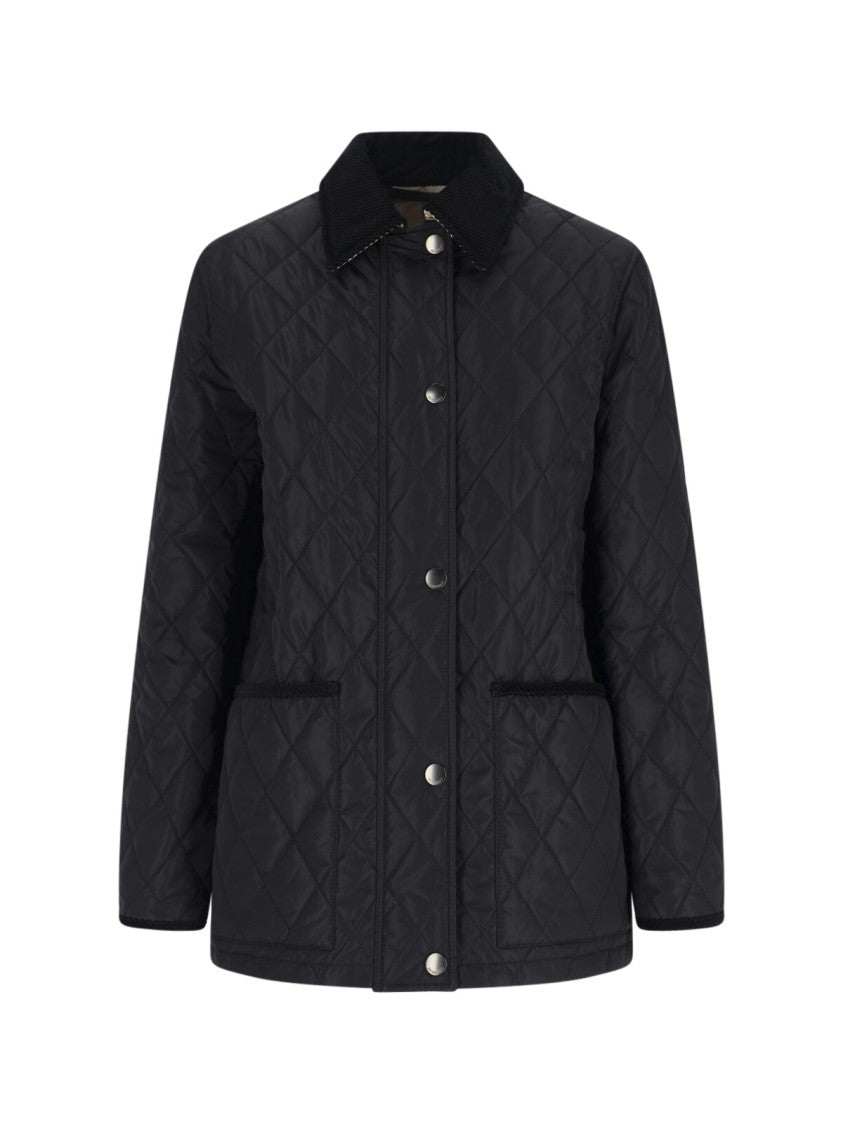 Burberry Diamond Quilted Jacket, Black Nylon