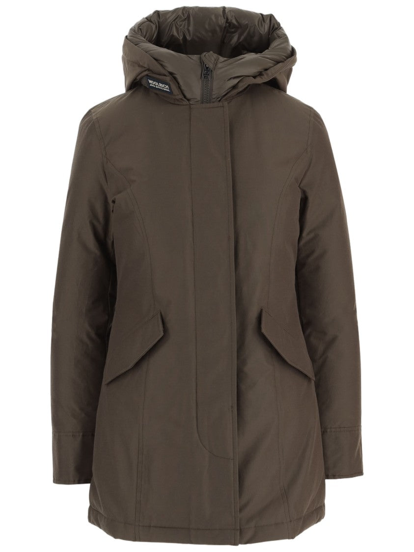 Woolrich Pinecone Hooded Logo Detail Cotton-Blend Jacket