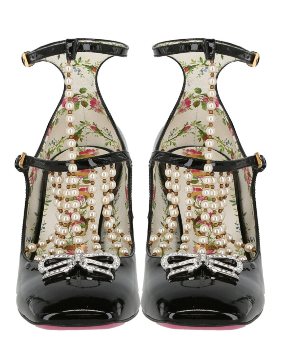 Gucci Taide Embelished Patent Leather Pumps