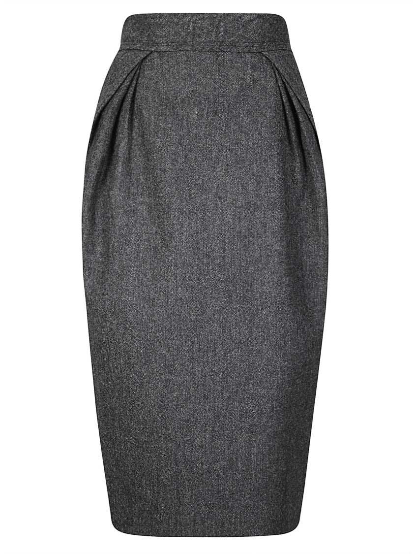 Maison Margiela Tailored Midi Skirt With Pinches