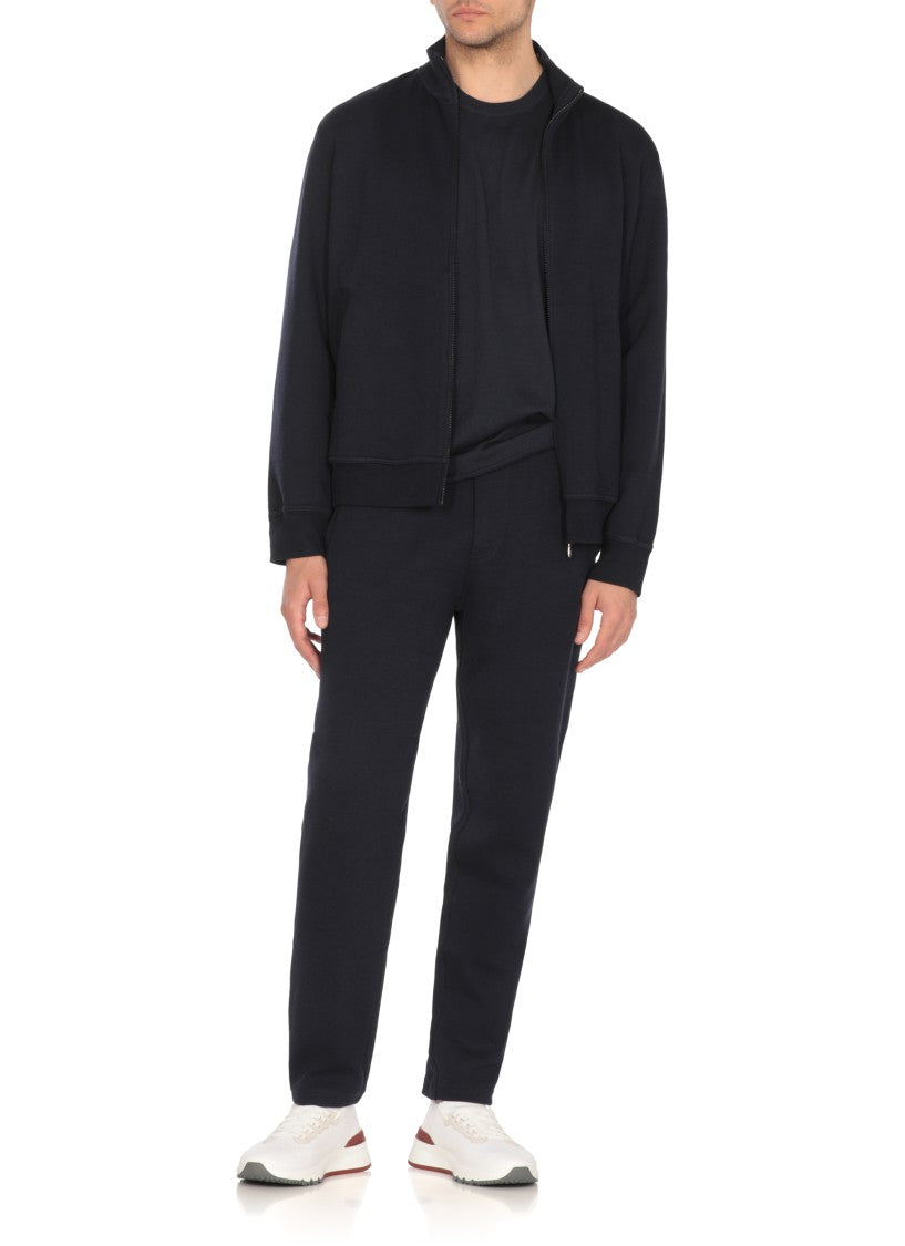 Brunello Cucinelli Navy Blue Cotton Sweater