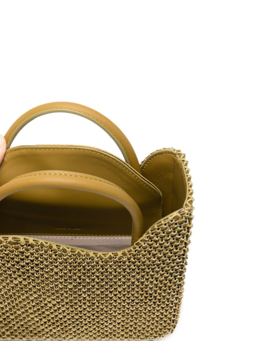 Le Silla Wave-Edge Metallic Mesh Overlay Shoulder Bag