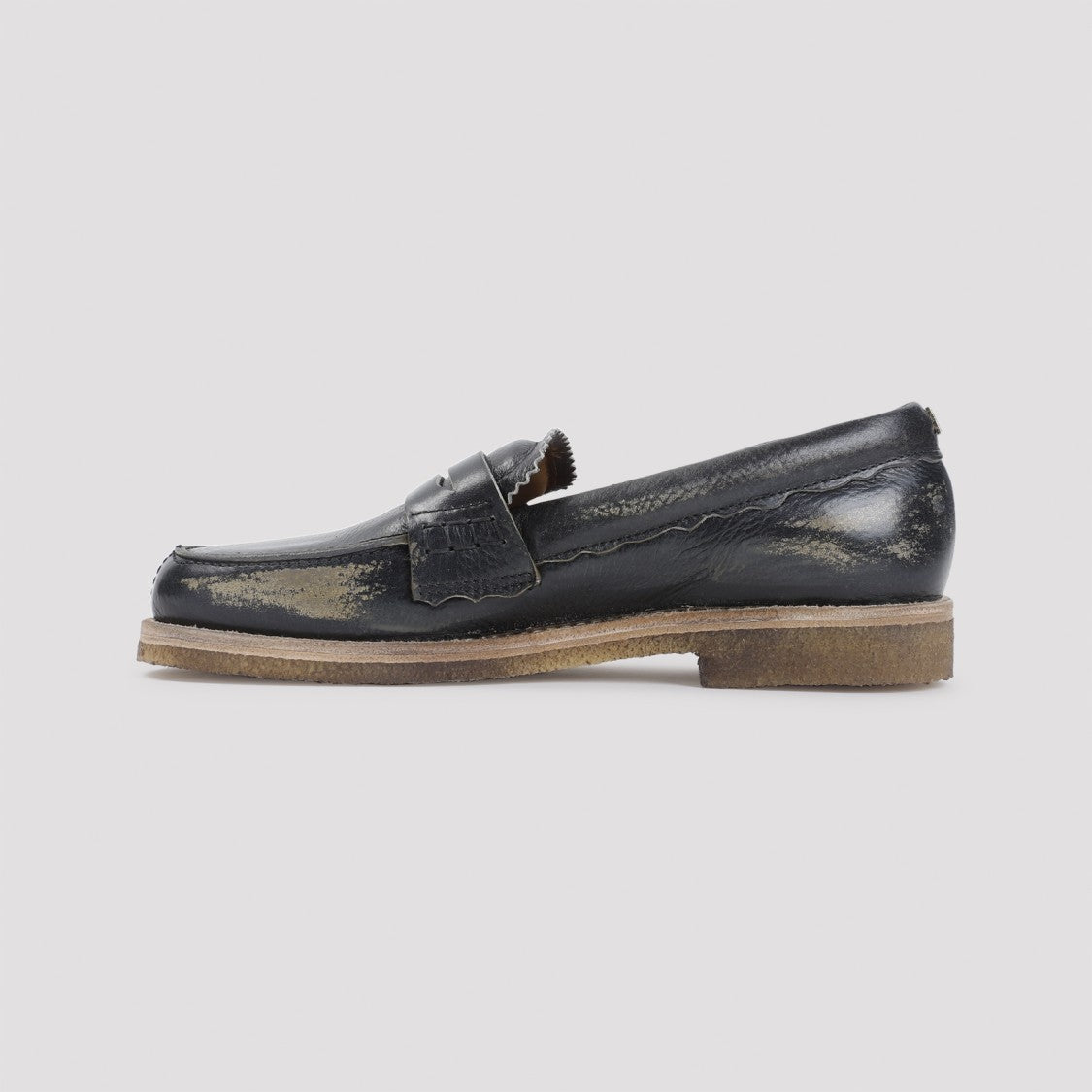 Golden Goose Jerry Black Cow Leather Loafers